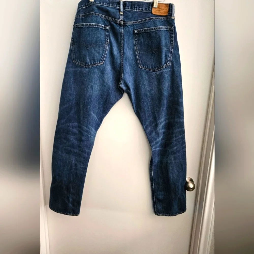 Polo Ralph Lauren Mens Hampton Straight Leg 35x32 Medium Distressed Wash